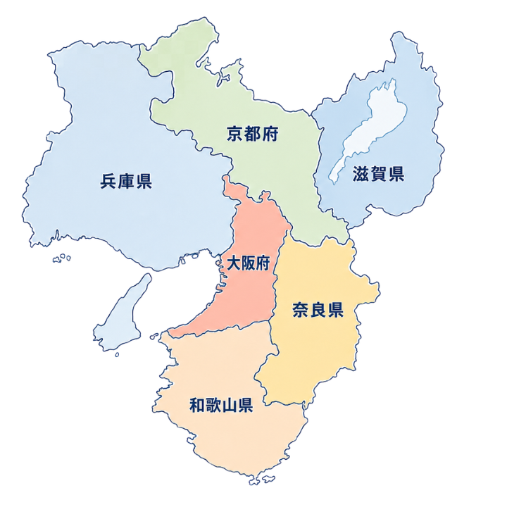 関西エリアマップ